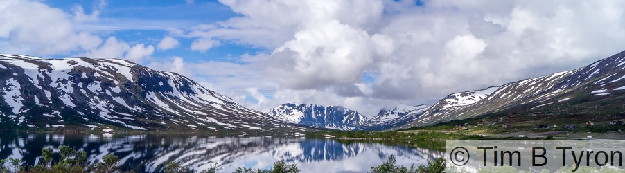 Mountain reflections in lake